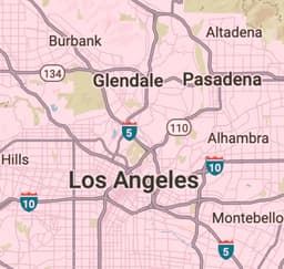 Los Angeles Service Area Map